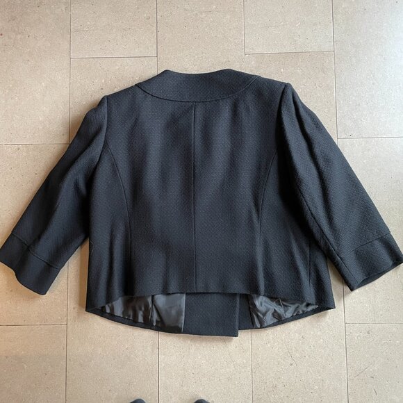 Vintage Tahari Arthur S. Levine Wool Retro Black Jacket/Blazer-Sz. 16W - Picture 5 of 11
